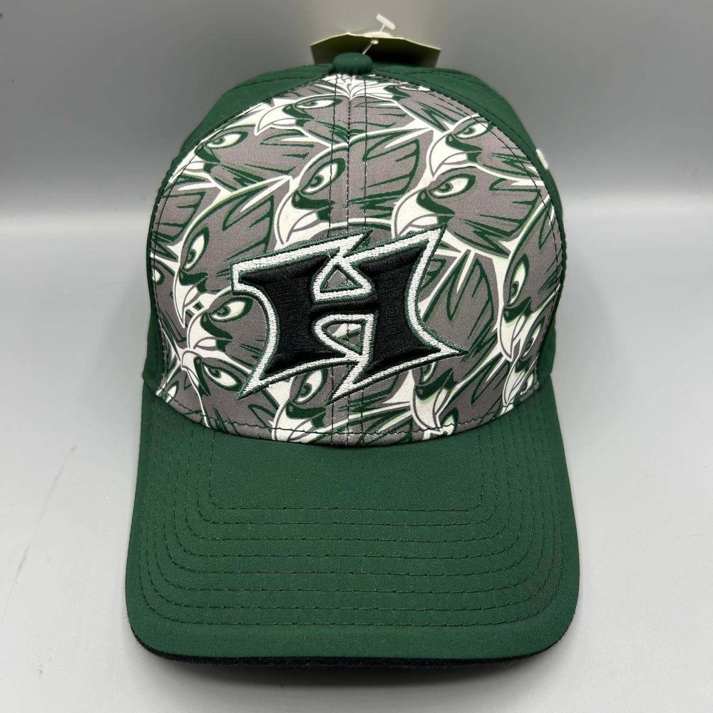 Hudson Hawks Hat Men M-L Green Embroidered The Game Stretch Fitted Cap New